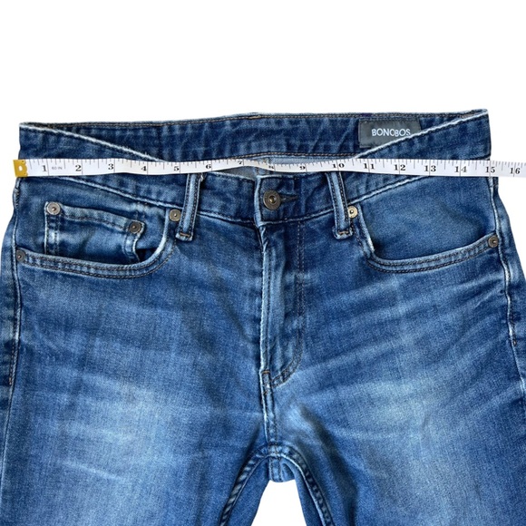 Bonobos Slim Fit Straight Leg Jeans Medium Wash Fading Whiskering - Size 30/32 - Picture 5 of 9